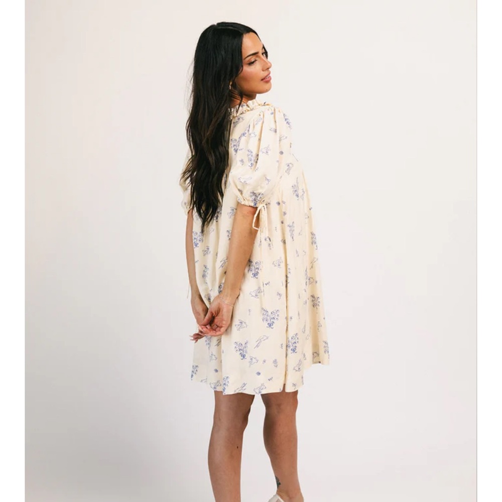 Zoco Clara Bunnies Floral Cream Mini Dress - Picture 2 of 3
